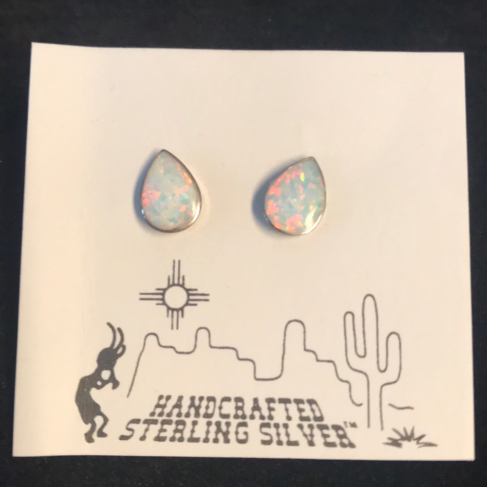 Sterling Silver Opal Earring